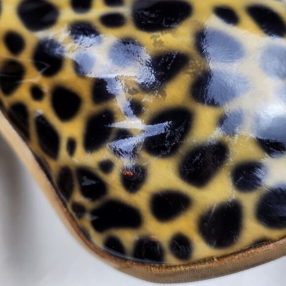 Giuseppe Zanotti Mob Wife Cheetah Print Patent Leather Peep Toe Heels US 7 EU 37 - Picture 12 of 12